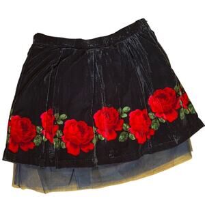 NWT Janie and Jack Girl's Red Flower Skirt  size10
